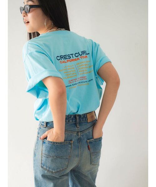 Ungrid(アングリッド)の「CREST CURLロゴTee(Tシャツ/カットソー・レディース・ブルー/オフホワイト/レッド・FREE)」の1枚目の写真