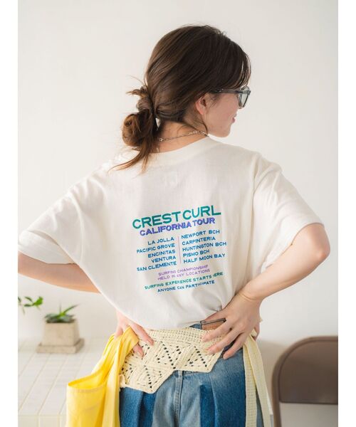 Ungrid(アングリッド)の「CREST CURLロゴTee(Tシャツ/カットソー・レディース・ブルー/オフホワイト/レッド・FREE)」の6枚目の写真