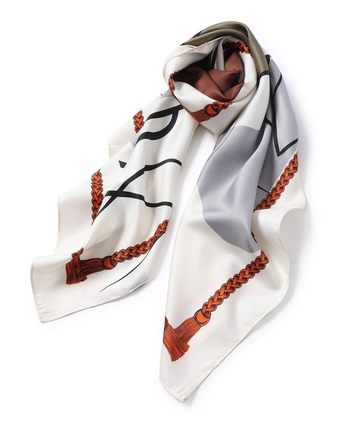 VIS（ビス）の「90×90cm アートカラーパターンスカーフ（バンダナ/スカーフ・レディース・ベージュ系その他・FREE）」の4枚目の写真