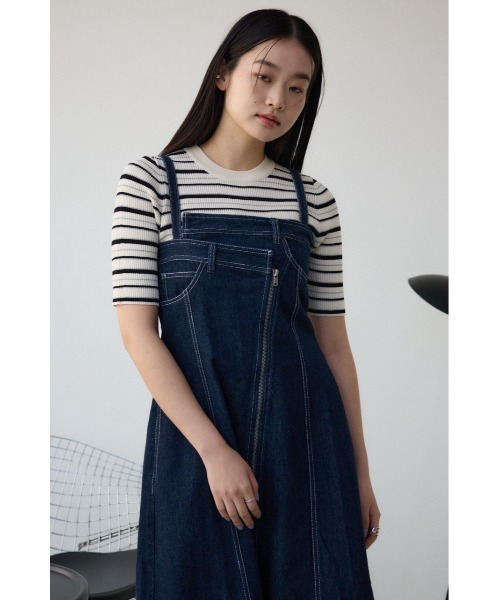 AZUL by moussy(アズールバイマウジー)の「AZUL DENIM ダブルウエストキャミワンピース(ワンピース・レディース・ライトブラック/ワンウォッシュ・SMALL/MEDIUM)」の13枚目の写真