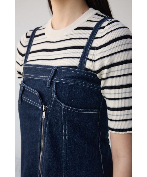 AZUL by moussy(アズールバイマウジー)の「AZUL DENIM ダブルウエストキャミワンピース(ワンピース・レディース・ライトブラック/ワンウォッシュ・SMALL/MEDIUM)」の21枚目の写真