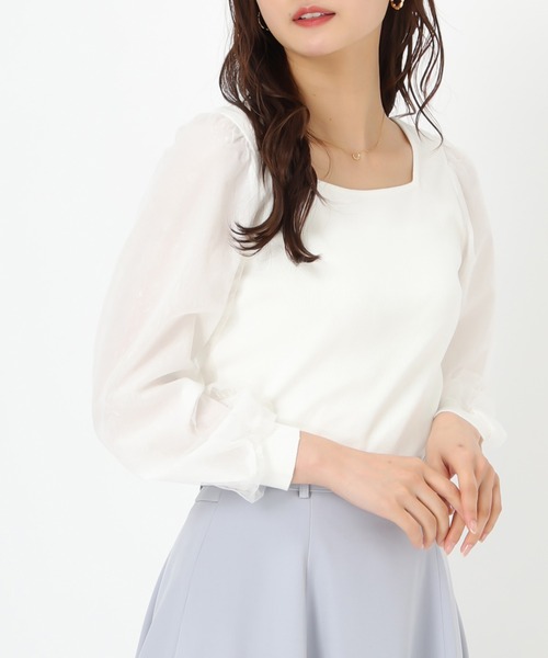 2025春夏新作 レースシアー袖2wayニット