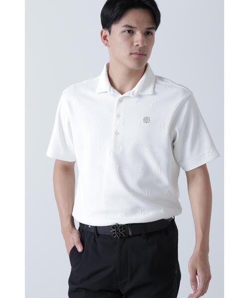 St ANDREWS(セントアンドリュース)の「【St ANDREWS】ふくれジャガードロゴ半袖ポロシャツ (MENS)(ポロシャツ・メンズ・ホワイト/ブラック/レッド・LL/M/L)」の2枚目の写真