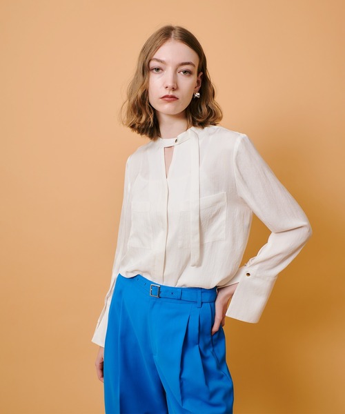 完売　アルアバイル　allureville ブラウス シルキータックボウブラウス|allureville OFFICIAL SITE