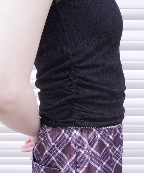 G.V.G.V.（ジーヴィージーヴィー）の「STRETCH LACE SLEEVELESS TOP（Tシャツ/カットソー・レディース・ホワイト/ブラック・ONE SIZE）」の20枚目の写真