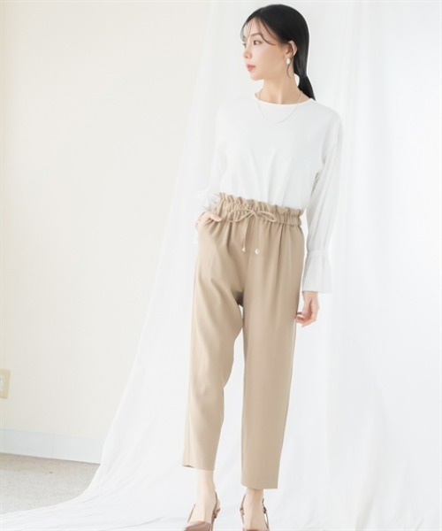 Petitjo（プッチージョ）の「小さいサイズ　ウエストドロストテーパードパンツ　低身長さん・小柄女性（その他パンツ・レディース・ベージュ/ブラック・PS/PM/PL/PSS）」の3枚目の写真