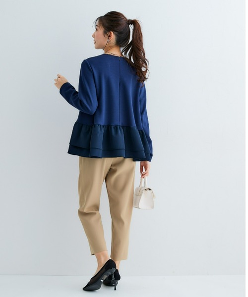 小さいサイズ ウエストドロストテーパードパンツ 低身長さん