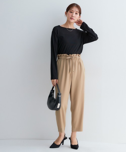 Petitjo（プッチージョ）の「小さいサイズ　ウエストドロストテーパードパンツ　低身長さん・小柄女性（その他パンツ・レディース・ベージュ/ブラック・PS/PM/PL/PSS）」の19枚目の写真