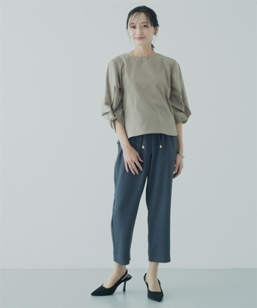 Petitjo（プッチージョ）の「小さいサイズ　ウエストドロストテーパードパンツ　低身長さん・小柄女性（その他パンツ・レディース・ベージュ/ブラック・PS/PM/PL/PSS）」の7枚目の写真