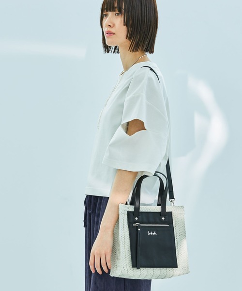 LAKOLE（ラコレ）の「スクエアフェイクレザーミニショルダーバッグ / 286363（ショルダーバッグ・レディース・オフホワイト/ブラックミックス/ナチュラル/ブラック・FREE）」の2枚目の写真
