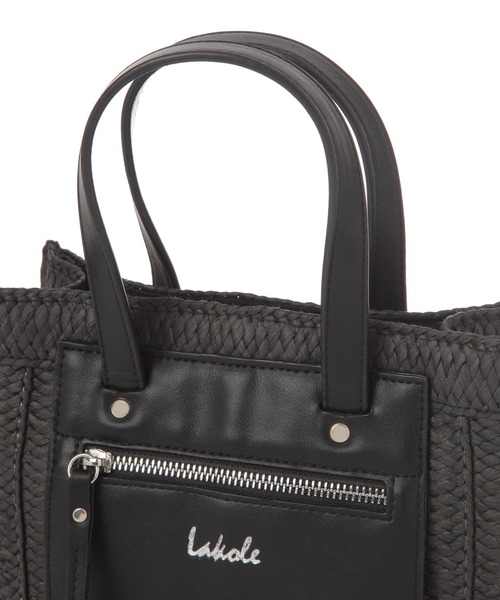 LAKOLE（ラコレ）の「スクエアフェイクレザーミニショルダーバッグ / 286363（ショルダーバッグ・レディース・オフホワイト/ブラックミックス/ナチュラル/ブラック・FREE）」の12枚目の写真