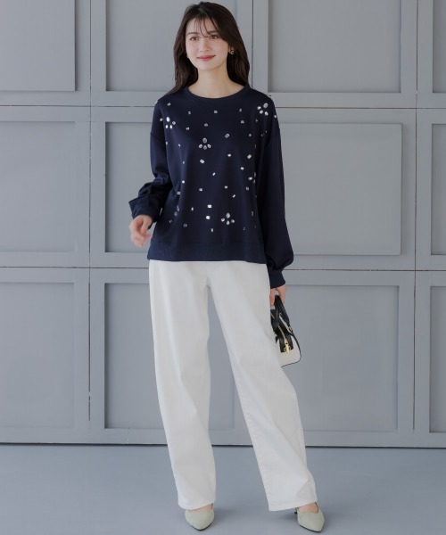 tシャツ 高身長　ビジュー付トレーナー（トールサイズ）fifiean レディース 楽天市場】Tシャツ カットソー トールサイズ レディース 高身長