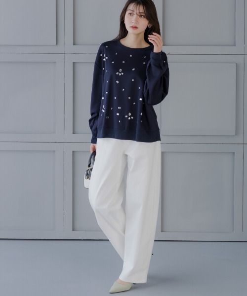 tシャツ 高身長　ビジュー付トレーナー（トールサイズ）fifiean レディース 楽天市場】Tシャツ カットソー トールサイズ レディース 高身長