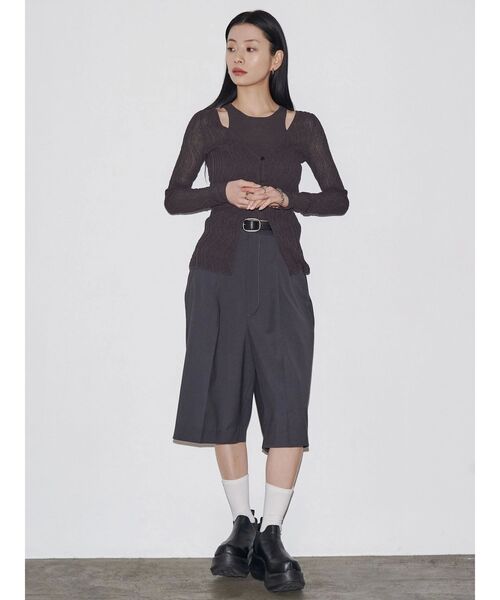 VEQUM（VEQUM）の「【VEQUM】SHEER WAVING LAYER KNIT（ニット/セーター・レディース・ブルー/ブラック/ブラウン・FREE）」の12枚目の写真