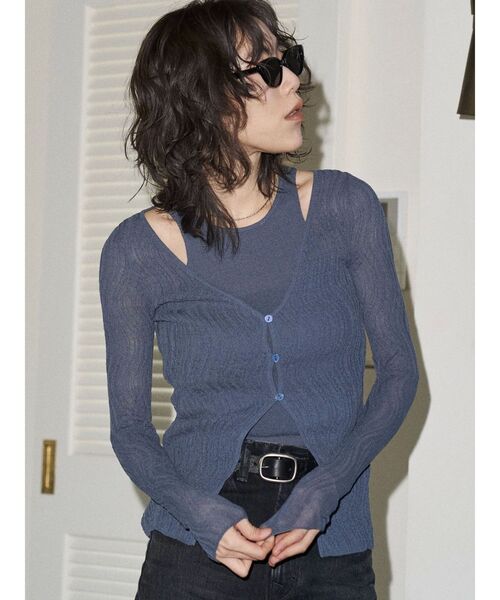 セール】《UNISEX》Prime-Over Zigzag Sheer Skipper Knit
