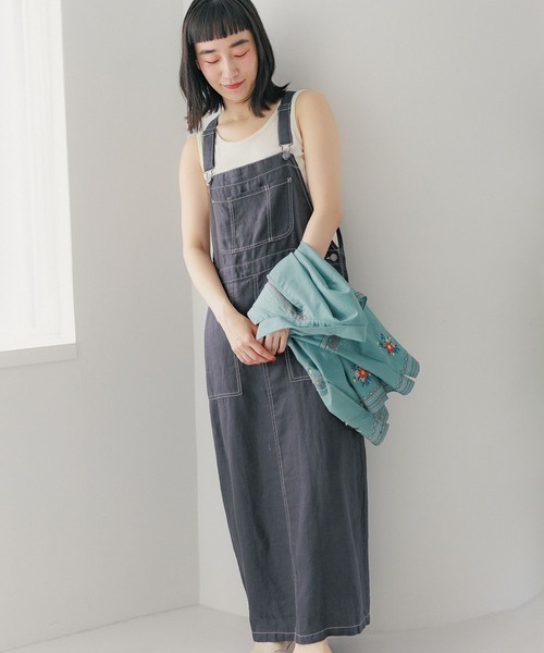 niko and… ニコアンド　FINEリネンステッチジャンパースカート　美品 niko and ｜FINEリネンステッチジャンパースカート | Rakuten