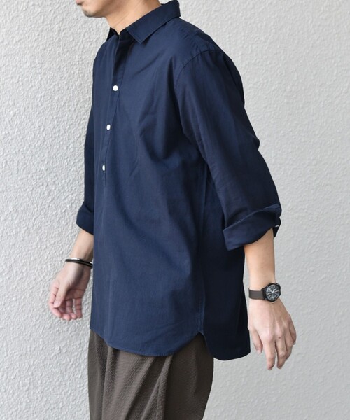 SHIPS any（シップス エニィ）の「SHIPS any:〈洗濯機可能〉コットン/リネン 7分袖  スキッパー プルオーバー シャツ 25SS◇（シャツ/ブラウス・メンズ・ネイビー/ナチュラル/グレー/オリーブ/コバルトブルー・SMALL/LARGE/MEDIUM/X-LARGE）」の17枚目の写真