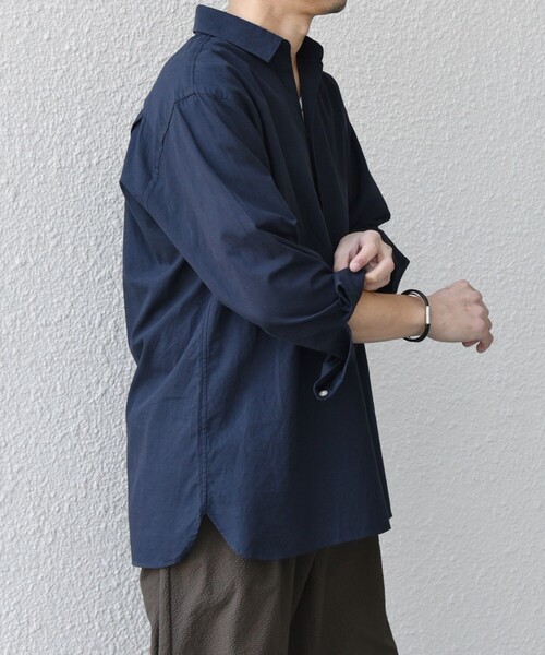 SHIPS any（シップス エニィ）の「SHIPS any:〈洗濯機可能〉コットン/リネン 7分袖  スキッパー プルオーバー シャツ 25SS◇（シャツ/ブラウス・メンズ・ネイビー/ナチュラル/グレー/オリーブ/コバルトブルー・SMALL/LARGE/MEDIUM/X-LARGE）」の18枚目の写真