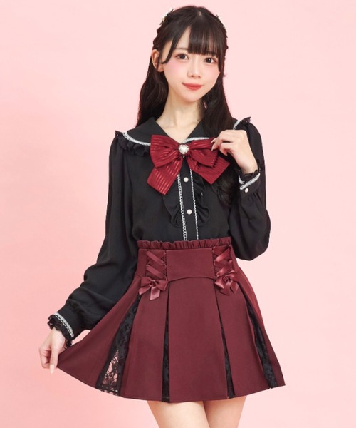 Secret Honey（シークレットハニー）の「レースマチスカパン（スカート・レディース・ブラック/ワインレッド・MEDIUM）」の6枚目の写真