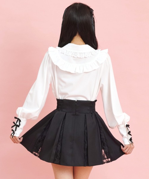 Secret Honey（シークレットハニー）の「レースマチスカパン（スカート・レディース・ブラック/ワインレッド・MEDIUM）」の9枚目の写真