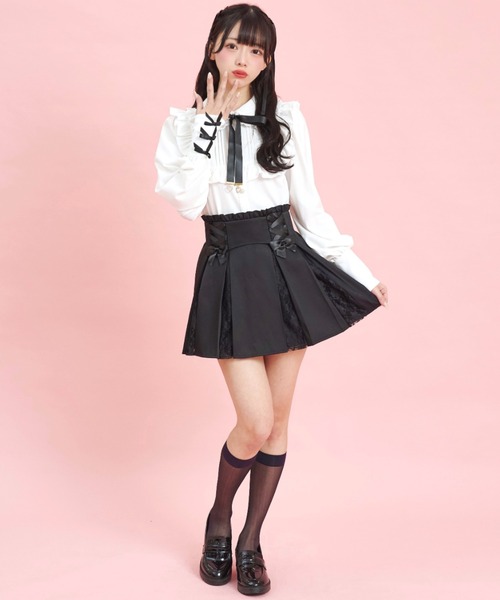 Secret Honey（シークレットハニー）の「レースマチスカパン（スカート・レディース・ブラック/ワインレッド・MEDIUM）」の7枚目の写真