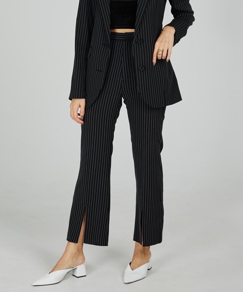 CIEL'AIR(シエルエアー)の「Front Slit Pants(スラックス・レディース・ブラック・LARGE)」の1枚目の写真