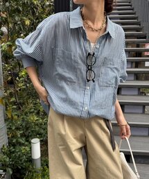 DouDou | 袖リブシアーデニムシャツ(シャツ/ブラウス)