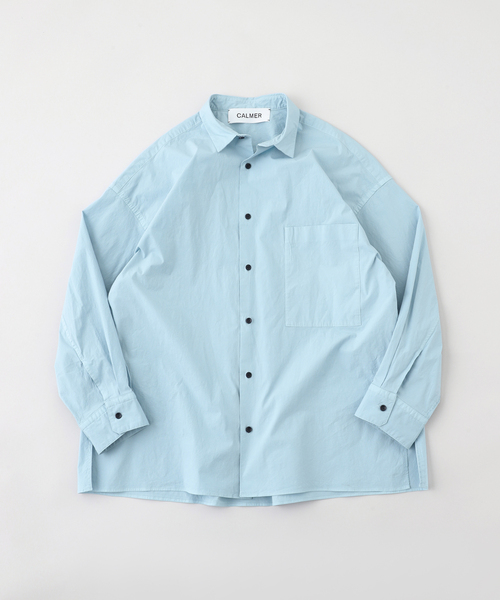 CALMER（カルメール）の「CALMER (カルメール) 別注 ナチュラルダイ ビッグシャツ（シャツ/ブラウス・メンズ・サックスブルー/グレー・LARGE/MEDIUM）」の2枚目の写真