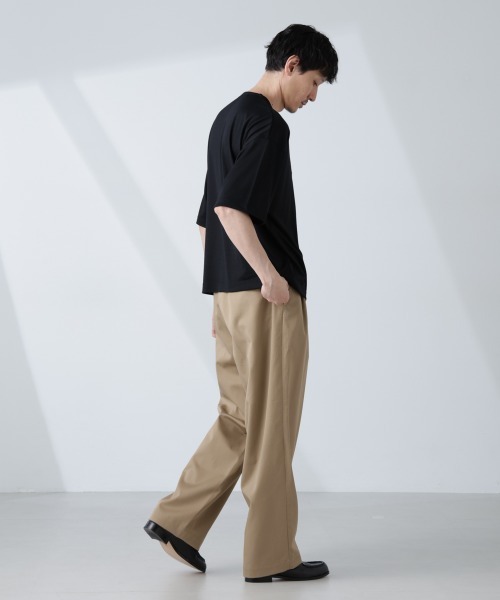 NANO universe(ナノユニバース)の「「ALL-DAYS COMFORT 100% WOOL」 ヘンリーネックTEE(Tシャツ/カットソー・メンズ・ブラック/カーキ・L/M/S)」の8枚目の写真