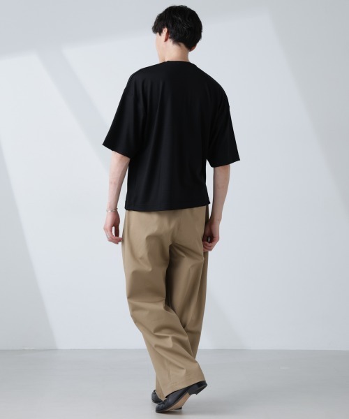 NANO universe(ナノユニバース)の「「ALL-DAYS COMFORT 100% WOOL」 ヘンリーネックTEE(Tシャツ/カットソー・メンズ・ブラック/カーキ・L/M/S)」の9枚目の写真