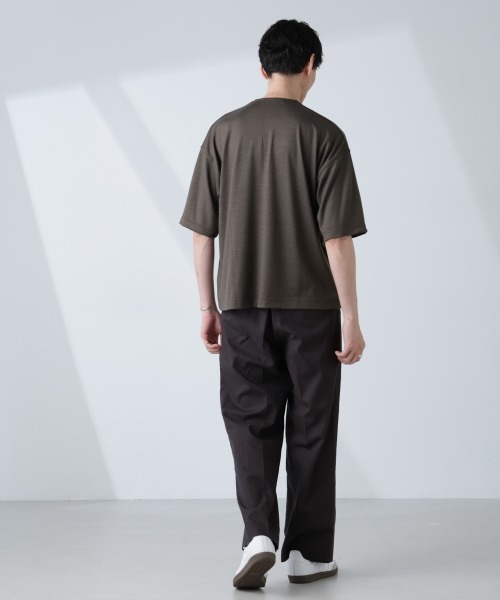 NANO universe(ナノユニバース)の「「ALL-DAYS COMFORT 100% WOOL」 ヘンリーネックTEE(Tシャツ/カットソー・メンズ・ブラック/カーキ・L/M/S)」の16枚目の写真