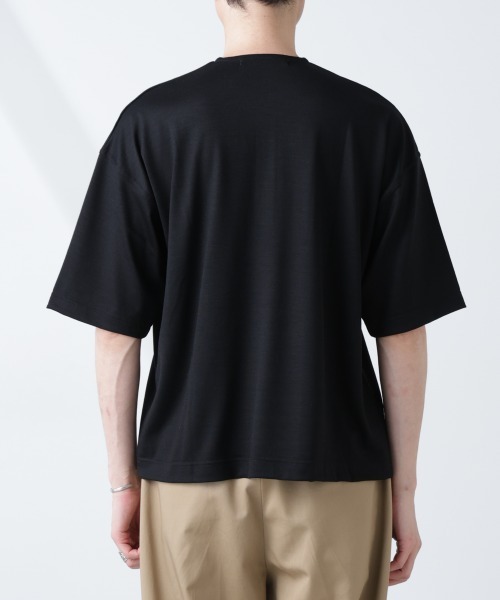NANO universe(ナノユニバース)の「「ALL-DAYS COMFORT 100% WOOL」 ヘンリーネックTEE(Tシャツ/カットソー・メンズ・ブラック/カーキ・L/M/S)」の18枚目の写真