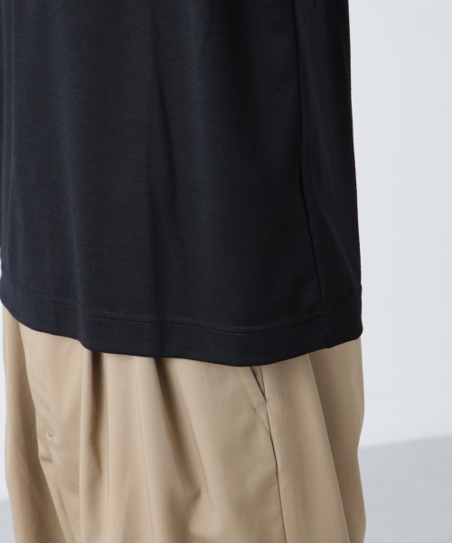 NANO universe(ナノユニバース)の「「ALL-DAYS COMFORT 100% WOOL」 ヘンリーネックTEE(Tシャツ/カットソー・メンズ・ブラック/カーキ・L/M/S)」の21枚目の写真