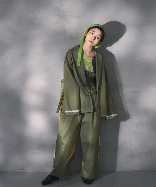 THE GOODLAND MARKET（ザグッドランドマーケット）の「cwtch　DRAWSTRING　JACKET（その他アウター・レディース・ライトカーキ/パープル・FREE）」の5枚目の写真