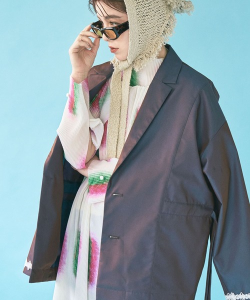 THE GOODLAND MARKET（ザグッドランドマーケット）の「cwtch　DRAWSTRING　JACKET（その他アウター・レディース・ライトカーキ/パープル・FREE）」の7枚目の写真