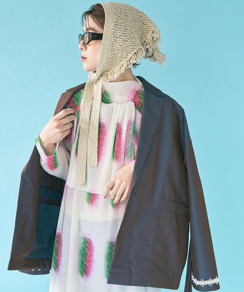 THE GOODLAND MARKET（ザグッドランドマーケット）の「cwtch　DRAWSTRING　JACKET（その他アウター・レディース・ライトカーキ/パープル・FREE）」の8枚目の写真