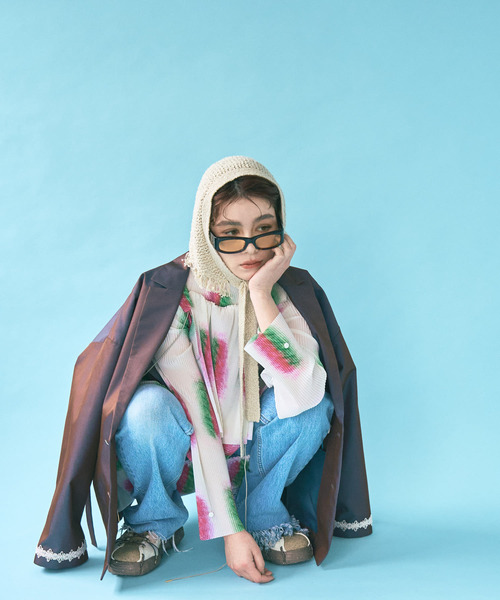 THE GOODLAND MARKET（ザグッドランドマーケット）の「cwtch　DRAWSTRING　JACKET（その他アウター・レディース・ライトカーキ/パープル・FREE）」の9枚目の写真