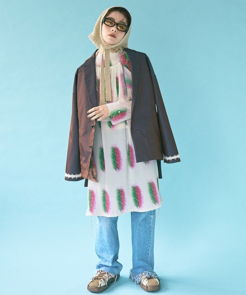 THE GOODLAND MARKET（ザグッドランドマーケット）の「cwtch　DRAWSTRING　JACKET（その他アウター・レディース・ライトカーキ/パープル・FREE）」の10枚目の写真