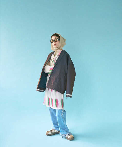 THE GOODLAND MARKET（ザグッドランドマーケット）の「cwtch　DRAWSTRING　JACKET（その他アウター・レディース・ライトカーキ/パープル・FREE）」の11枚目の写真