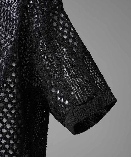 MAISON SPECIAL(メゾンスペシャル)の「《UNISEX》Prime-Over Japanese Paper Short Sleeve Knit Shirt/プライムオーバー和紙ショートスリーブニットシャツ【MAISON SPECIAL/メゾンスペシャル】(ニット/セーター・メンズ・グレイッシュベージュ/パープル/ブラック・1/2)」の4枚目の写真
