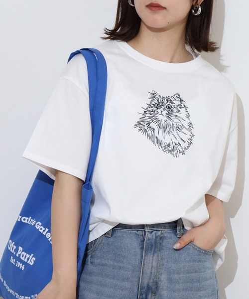 BARNDOOR（バーンドア）の「BARNDOOR 20天竺刺繍Tシャツ（Tシャツ/カットソー・レディース・ホワイト系2/ホワイト系1/ブラック系3/ブラック系1/ネイビー系2/ホワイト系3/ネイビー系1・FREE）」の3枚目の写真