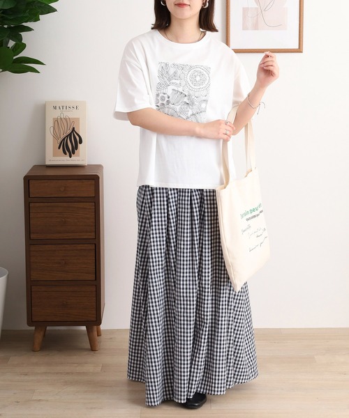 BARNDOOR（バーンドア）の「BARNDOOR 20天竺刺繍Tシャツ（Tシャツ/カットソー・レディース・ホワイト系2/ホワイト系1/ブラック系3/ブラック系1/ネイビー系2/ホワイト系3/ネイビー系1・FREE）」の13枚目の写真