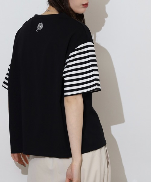 BARNDOOR（バーンドア）の「BARNDOOR 20天竺刺繍Tシャツ（Tシャツ/カットソー・レディース・ホワイト系2/ホワイト系1/ブラック系3/ブラック系1/ネイビー系2/ホワイト系3/ネイビー系1・FREE）」の22枚目の写真