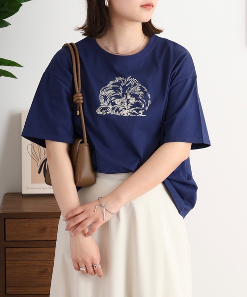 tシャツ (BD)「BARNDOOR」フロント 刺繍 ドルマンスリーブ Tシャツ レディース BARNDOOR｜バーンドアのTシャツ/カットソー通販 - ZOZOTOWN