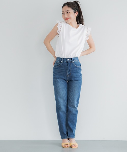 coca(coca)(コカ)の「肩レーストップス(Tシャツ/カットソー・レディース・ホワイト/ブラック・M/L/S)」の8枚目の写真
