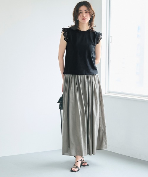 coca(coca)(コカ)の「肩レーストップス(Tシャツ/カットソー・レディース・ホワイト/ブラック・M/L/S)」の14枚目の写真