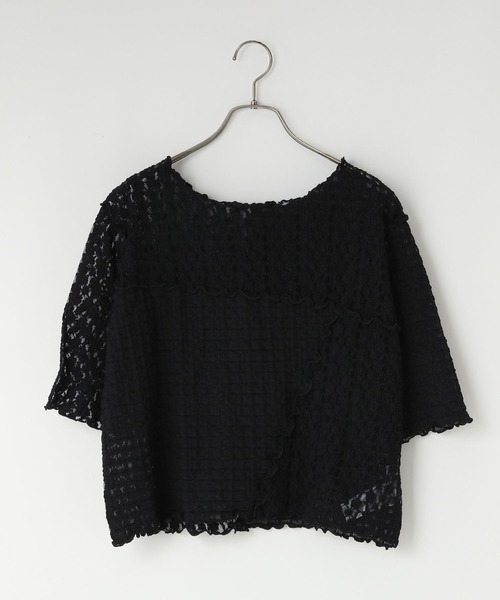 LOWRYS FARM(ローリーズファーム)の「レースメーロー5S 451472(Tシャツ/カットソー・レディース・ブラック/オフホワイト/アイボリー・FREE)」の3枚目の写真