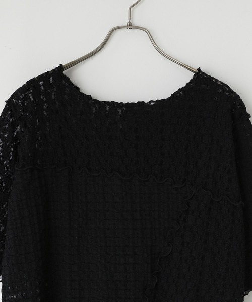 LOWRYS FARM(ローリーズファーム)の「レースメーロー5S 451472(Tシャツ/カットソー・レディース・ブラック/オフホワイト/アイボリー・FREE)」の14枚目の写真