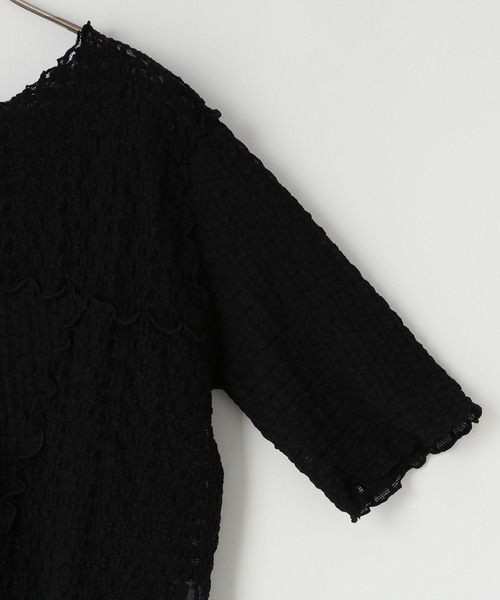 LOWRYS FARM(ローリーズファーム)の「レースメーロー5S 451472(Tシャツ/カットソー・レディース・ブラック/オフホワイト/アイボリー・FREE)」の4枚目の写真