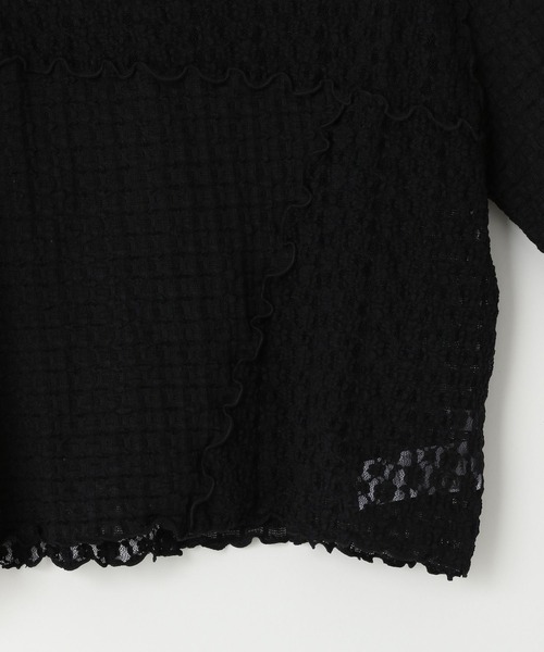 LOWRYS FARM(ローリーズファーム)の「レースメーロー5S 451472(Tシャツ/カットソー・レディース・ブラック/オフホワイト/アイボリー・FREE)」の5枚目の写真